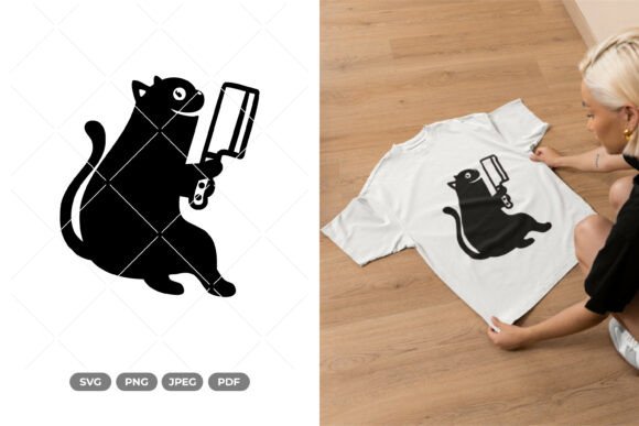 Black Cat SVG Clipart - Funny Cat for Crafts and Graphics