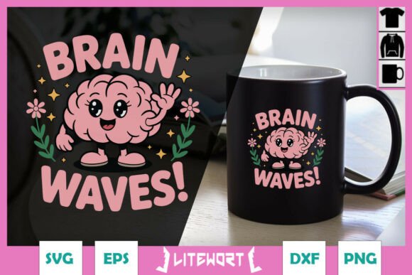 Brain Waves Funny Science Biology SVG for Crafts and Graphics