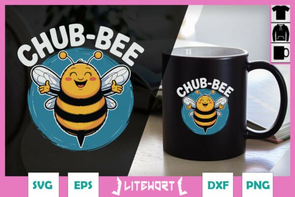 Chub-bee Chubby Funny Bee Puns Graphics for Crafts