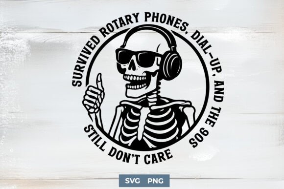 Funny 90s Skeleton SVG Survived Rotary