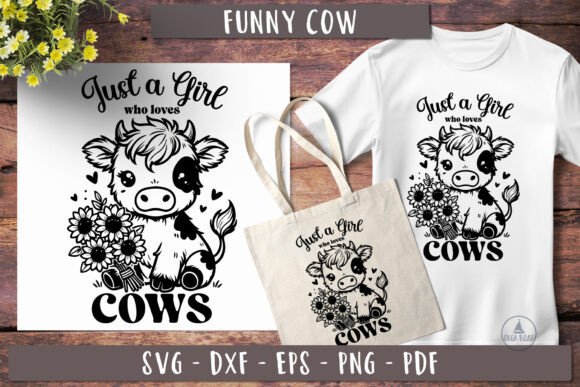 Funny Highland Cow Svg Just a Girl Graphics for Crafts