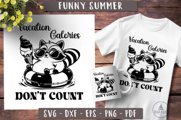 Funny Summer Vacation Graphics for Crafts