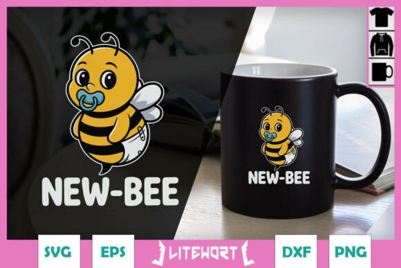 New Bee Funny Bug Puns Graphics for Crafts