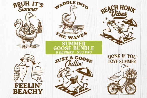 Summer Goose SVG Bundle for Graphics and Crafts