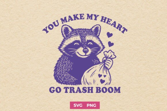 Trash Boom Raccoon SVG for Crafts and Graphics